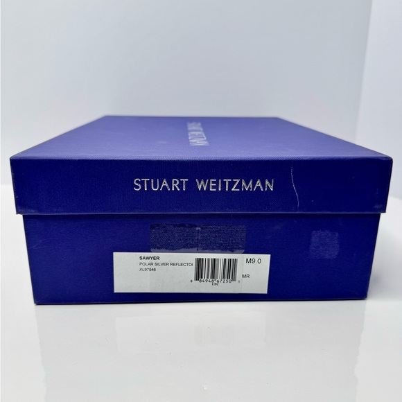 Stuart Weitzman ‘Sawyer’ Metallic Block Heel Loafer in Polar Silver NIB - Picture 11 of 11